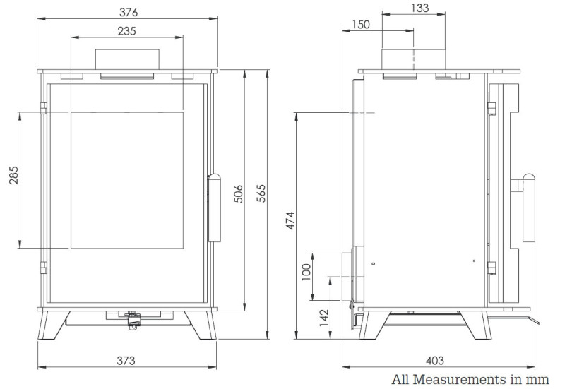 Newbourne 35FS Direct Air Wood Burning Ecodesign Stove