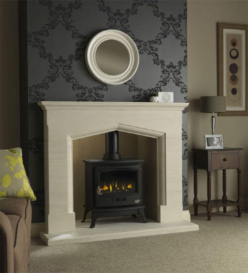 Axon Coniston Limestone Fireplace With Reeded Limestone Chamber