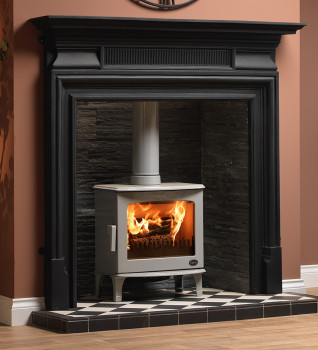 Carron 5Kw Ecodesign Ready Ash Grey Enamel Wood Burning Stove