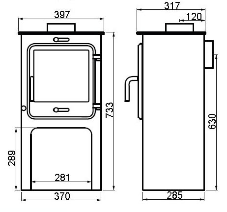 Ekol Clarity High 5kW Wood Burning / Multifuel Ecodesign Stove