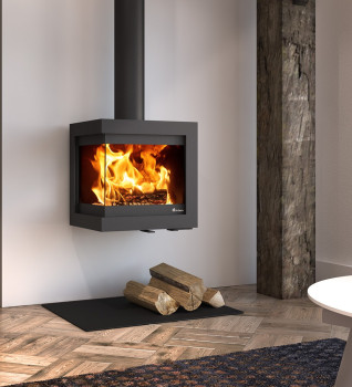 Dik Geurts Bora Corner 6.7kW Wood Burning Ecodesign Wall Mounted Stove