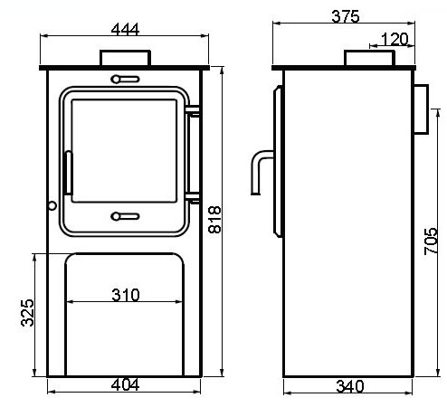 Ekol Clarity High 8kW Wood Burning / Multifuel Ecodesign Stove