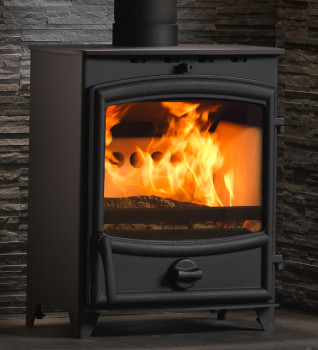 Fireline 5kW Wide Wood Burning / Multifuel Ecodesign Stove with Curved Door