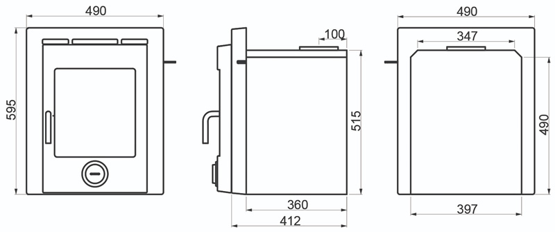 Ekol Inset Plus 5kW DEFRA Approved Wood Burning / Multifuel Ecodesign Inset Stove