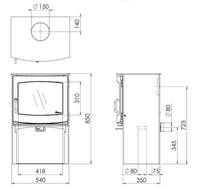 Dik Geurts Ivar 8 Wood / Multifuel Ecodesign Logstore Stove