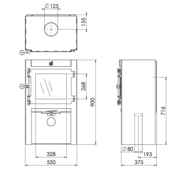 Dik Geurts Jannik Medium High 4.9kW Wood Burning Ecodesign Stove