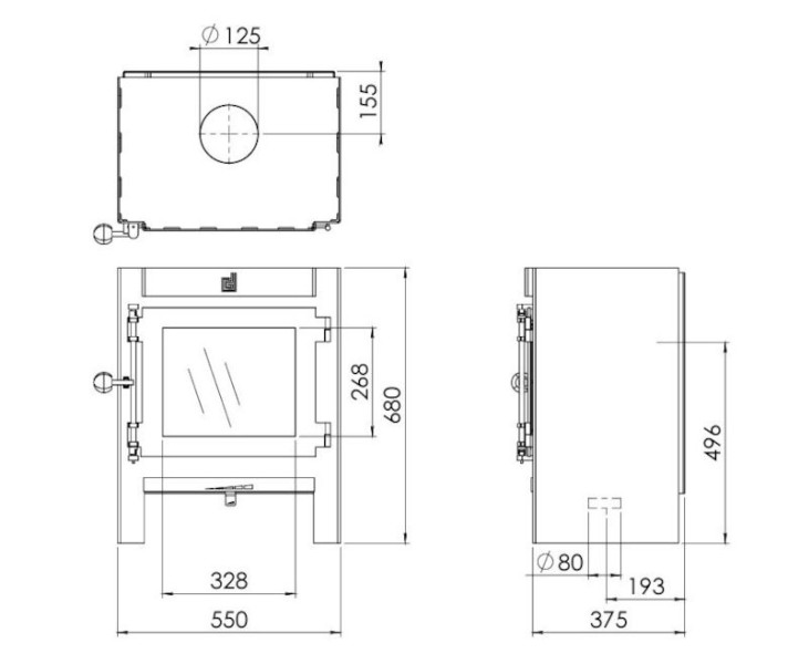 Dik Geurts Jannik Medium Low 4.9kW Wood Burning Ecodesign Stove