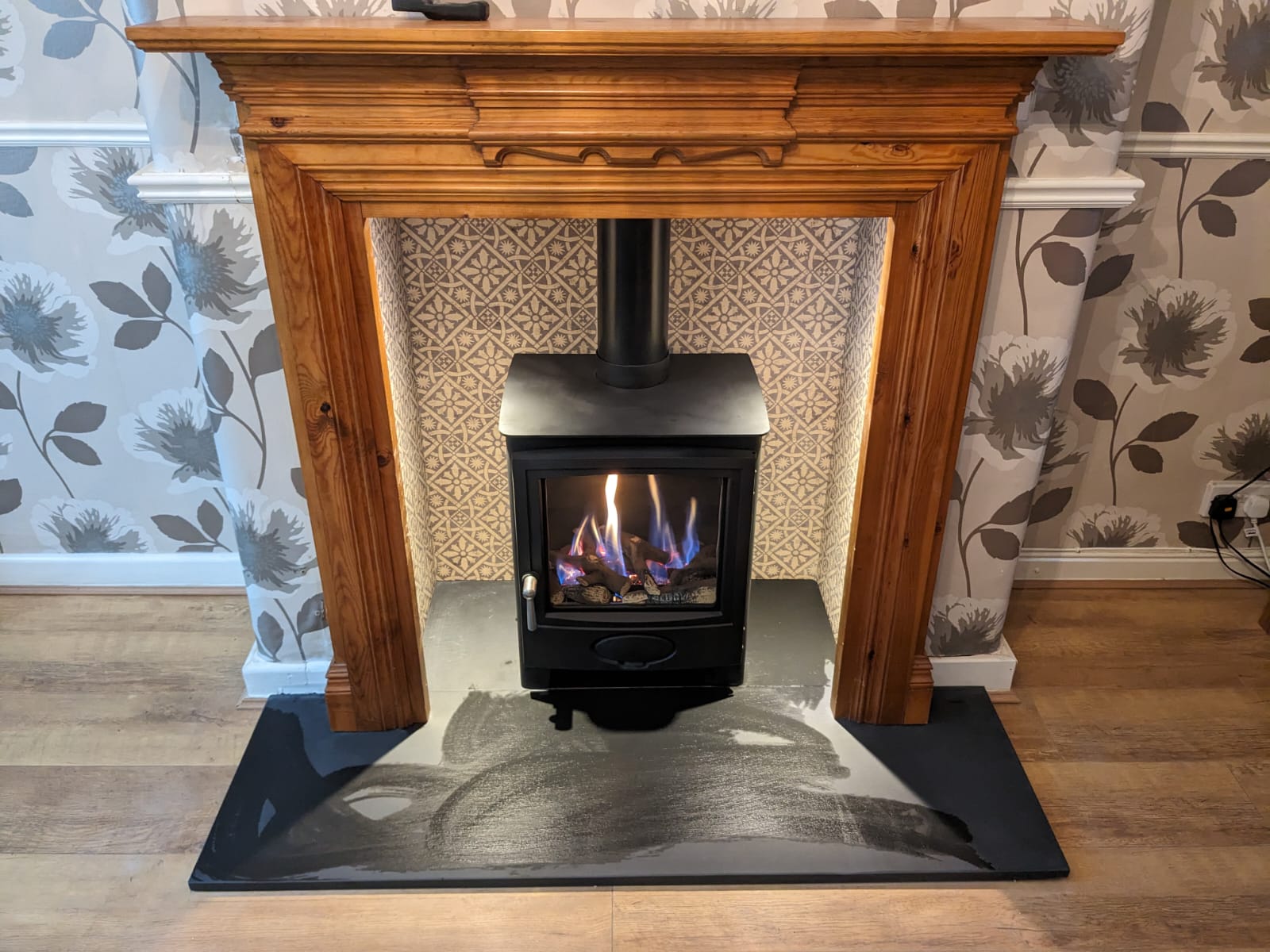 new professional installation of a gas stove