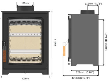 Parkray Aspect 4 Compact DEFRA Approved Wood Burning Ecodesign Stove