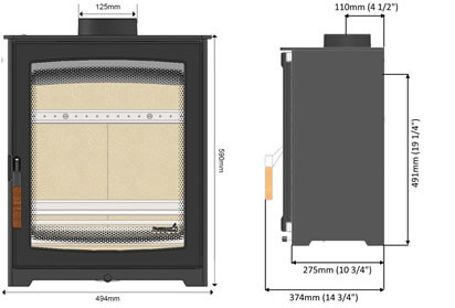 Parkray Aspect 5 Compact DEFRA Approved Wood Burning Ecodesign Stove