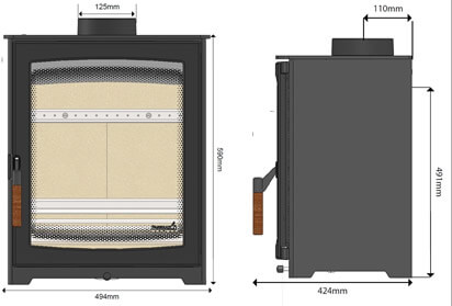 Parkray Aspect 5 DEFRA Approved Wood Burning Ecodesign Stove