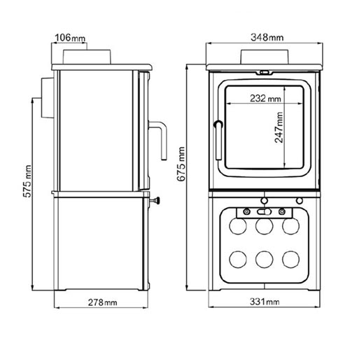 Saltfire Peanut 3 Tall Wood Burning Ecodesign Stove
