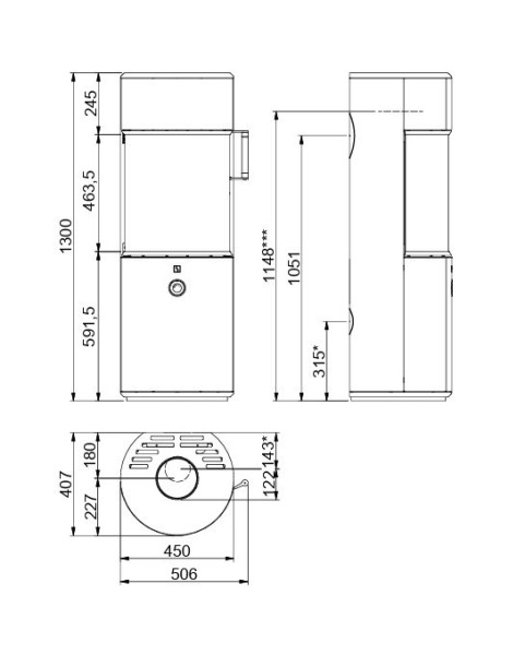 SCAN 67-1300 Wood Burning Ecodesign Cylinder Stove