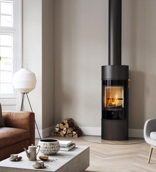 Scan 84-1 Modern Black Wood Burning Ecodesign Stove