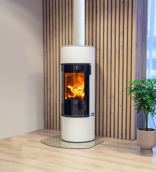 Scan 84-1 Modern Gloss White Wood Burning Ecodesign Stove