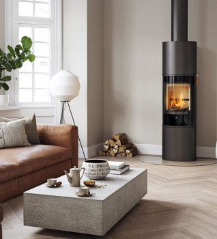 Scan 84-3 Black Modern Maxi Wood Burning Ecodesign Stove