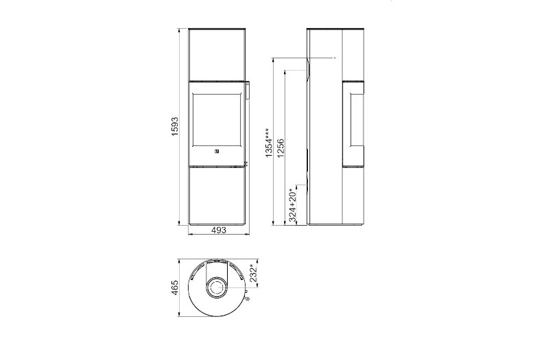 Scan 84-3 Black Modern Maxi Wood Burning Ecodesign Stove