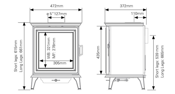 Stovax Sheraton 5 DEFRA Approved Wood Burning Ecodesign Stove