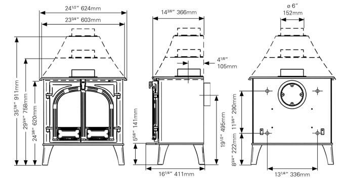 Stovax Stockton 8 Wood Burning Double Door Ecodesign Stove