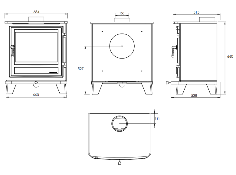 Chesneys Salisbury 12 WS Ecodesign Wood Burning Stove