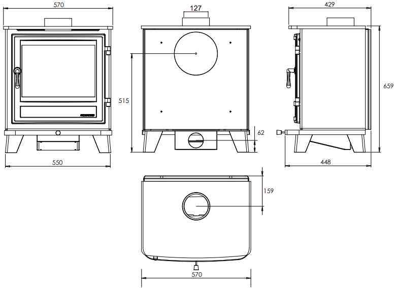 Chesneys Salisbury 8 WS 7.4Kw Ecodesign Wood Burning Stove