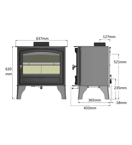Hunter Herald 8 Wood Burning Double Door Ecodesign Stove