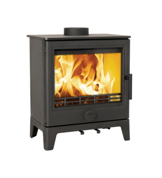 Mi Fires Derwent Large Multifuel Stove - Live Fire